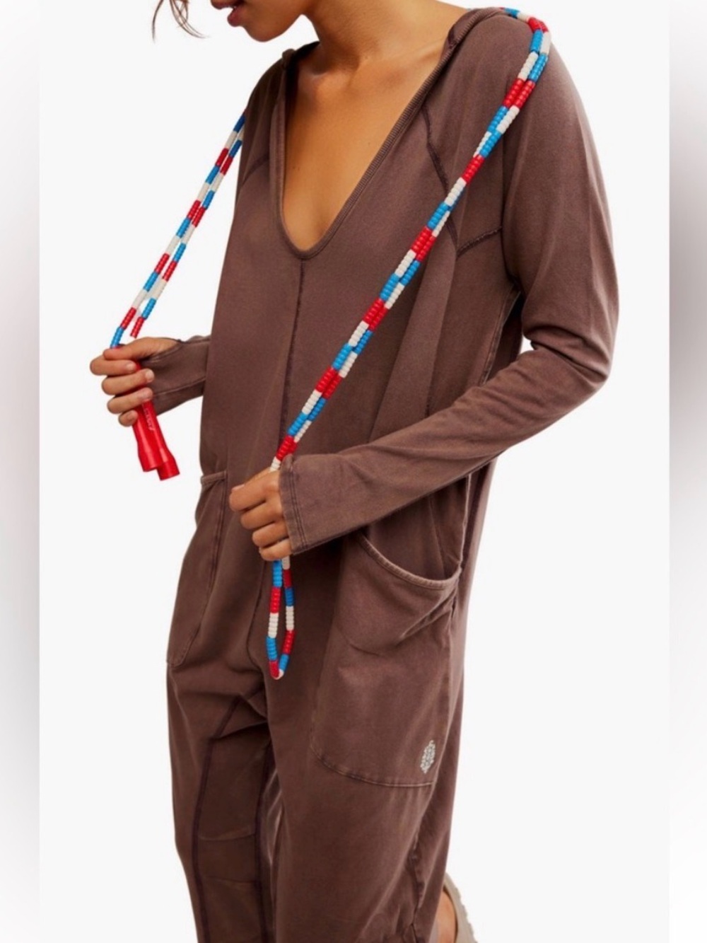FP Free People Movement Hot Shot Long Sleeve Hooded Jumpsuit size XS